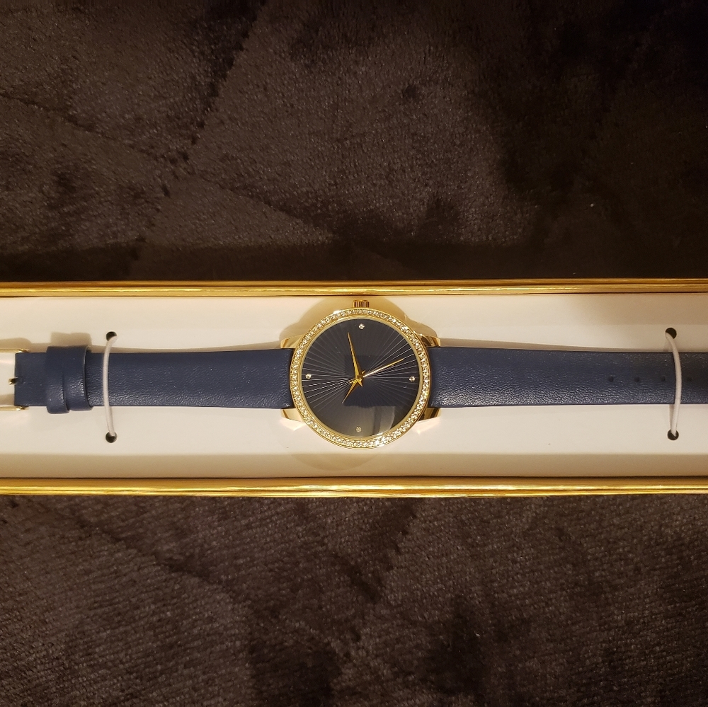 New Croton Watch with Navy Blue face w/crystals